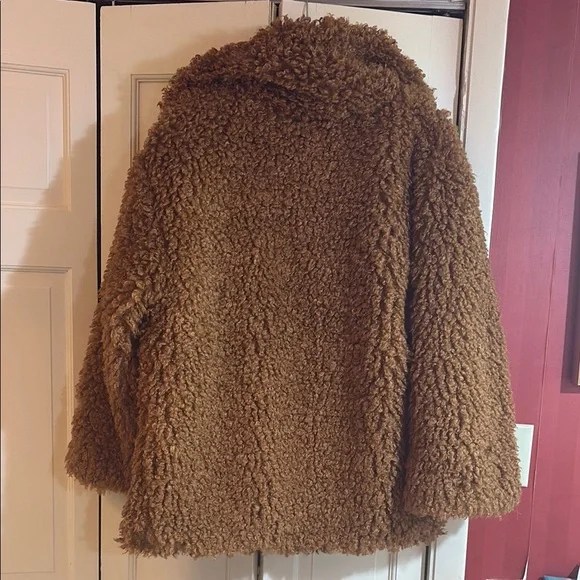 Cozy Brown Teddy Coat, S, NWOT - Picture 5 of 5